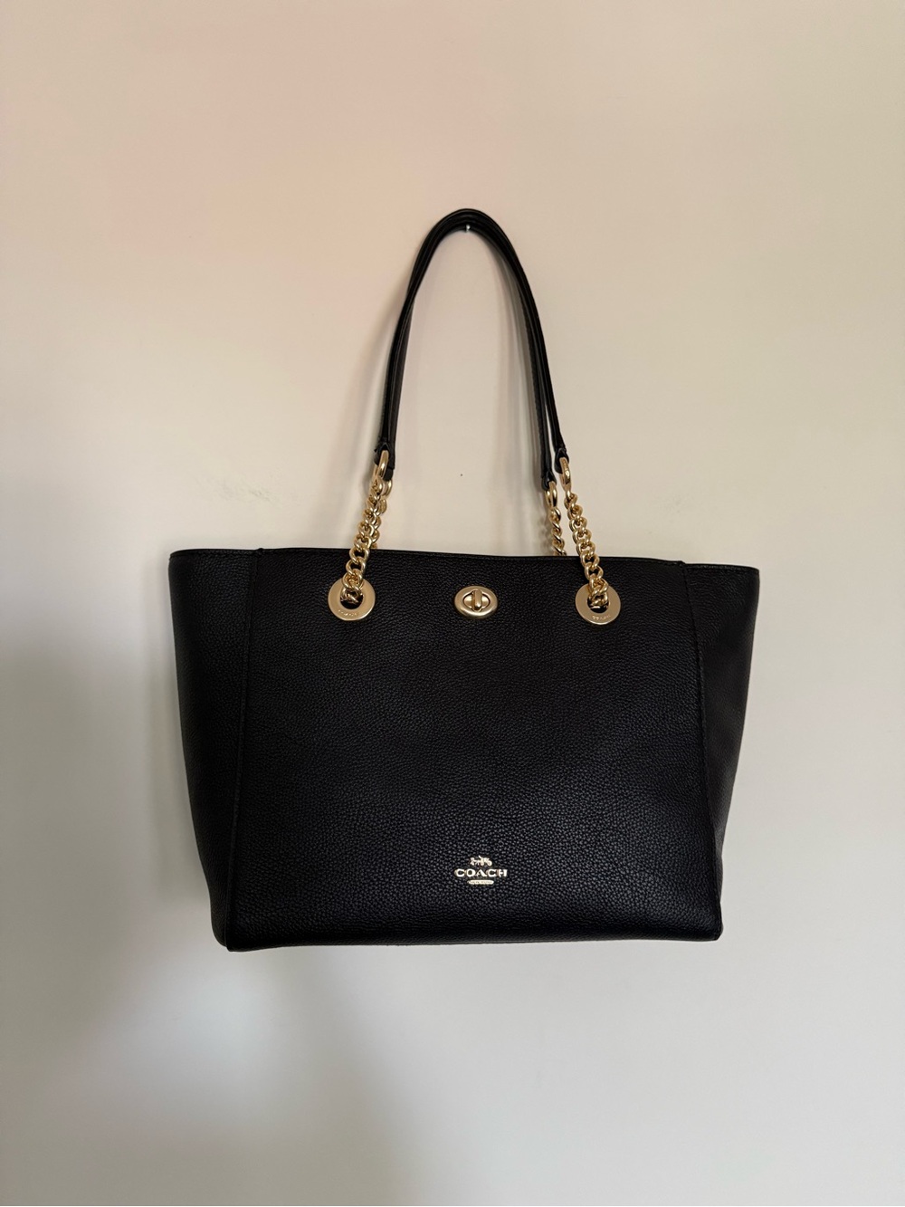 Coach Turnlock Chain Tote Bag